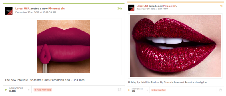 Top B2C brands on Pinterest: L'Oreal lipstick