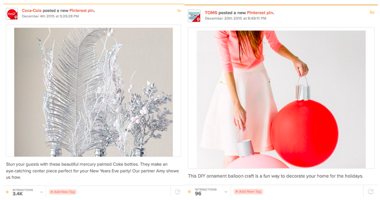 Top B2C brands on Pinterest: Coca-Cola and TOMS